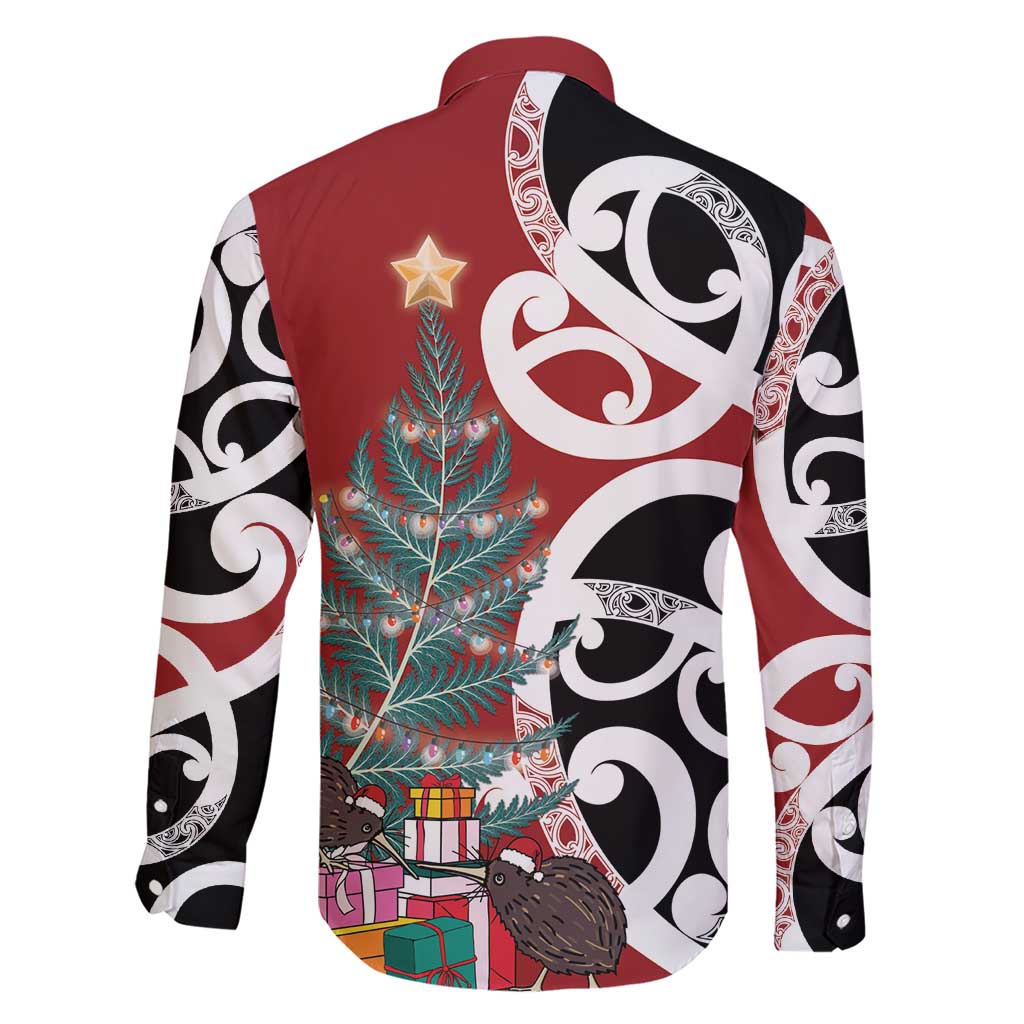 New Zealand Silver Fern Christmas Tree Family Matching Short Sleeve Bodycon Dress and Hawaiian Shirt Meri Kirihimete - Polynesian Pride