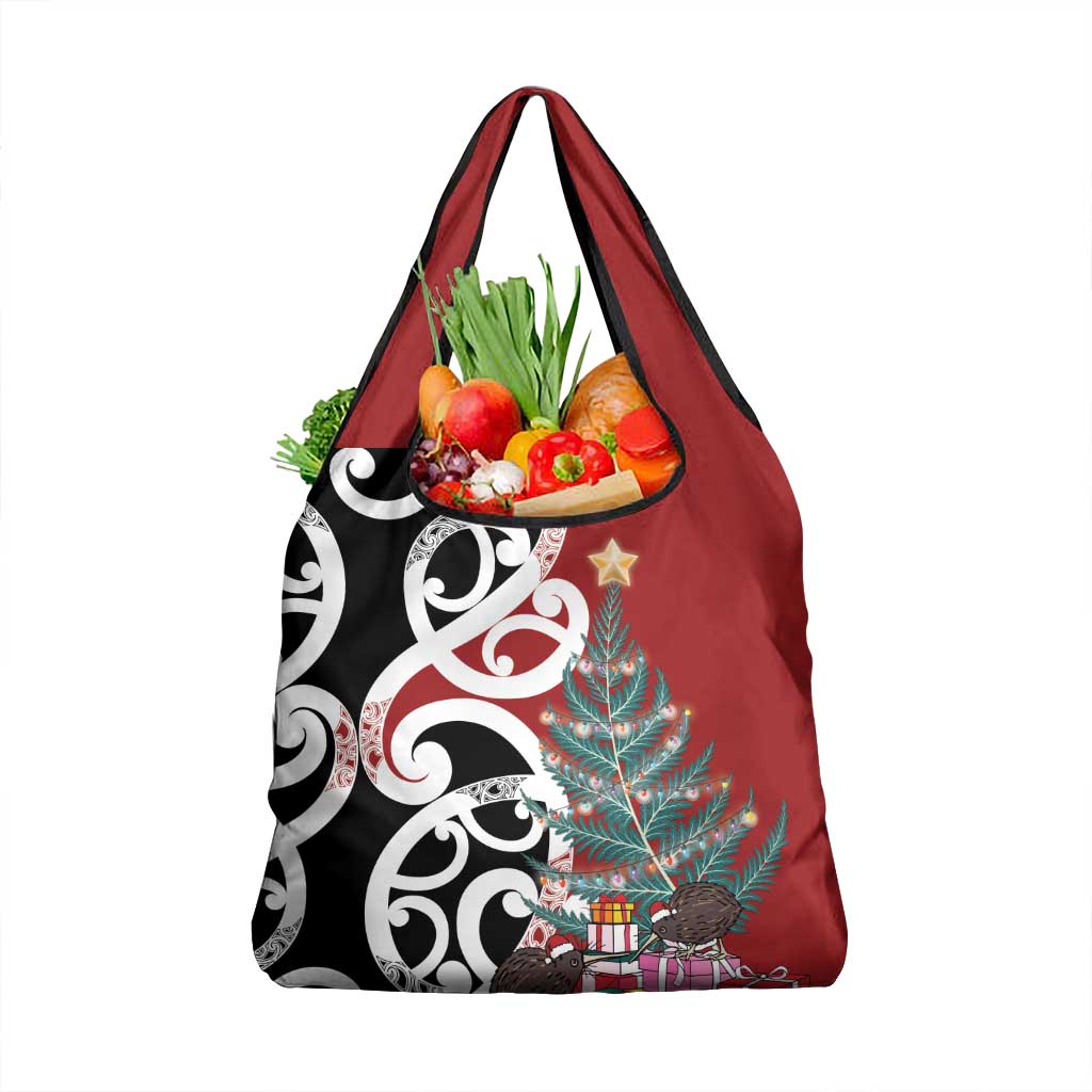 New Zealand Silver Fern Christmas Tree Grocery Bag Meri Kirihimete - Polynesian Pride