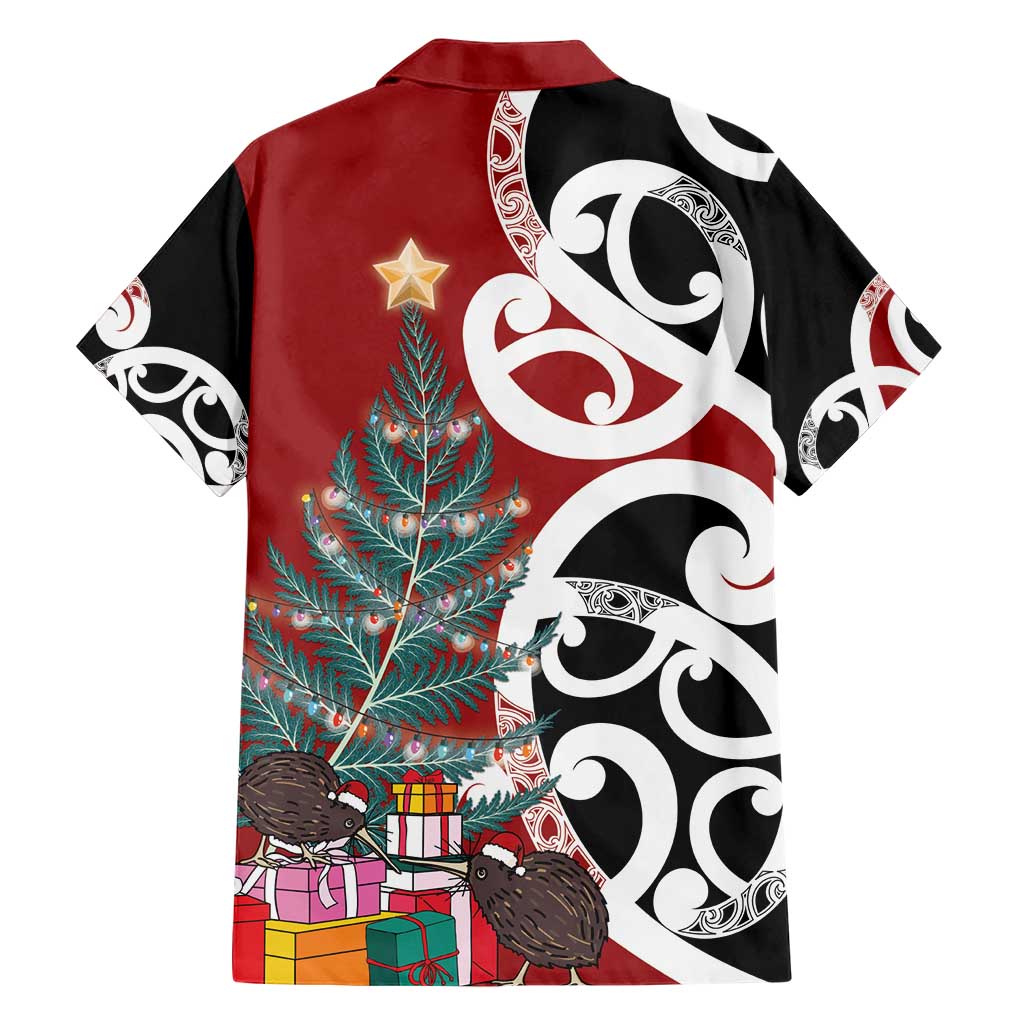 New Zealand Silver Fern Christmas Tree Hawaiian Shirt Meri Kirihimete - Polynesian Pride