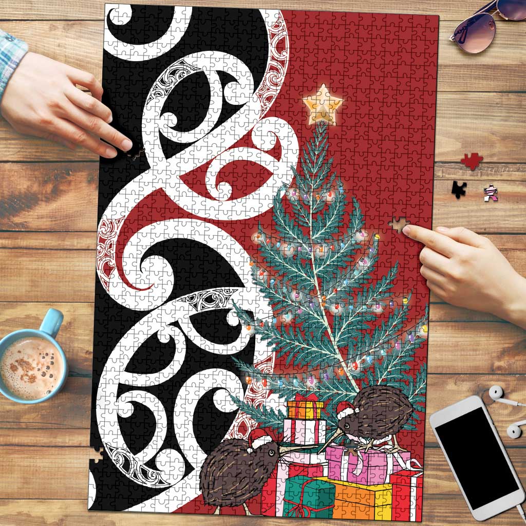New Zealand Silver Fern Christmas Tree Puzzle Meri Kirihimete - Polynesian Pride