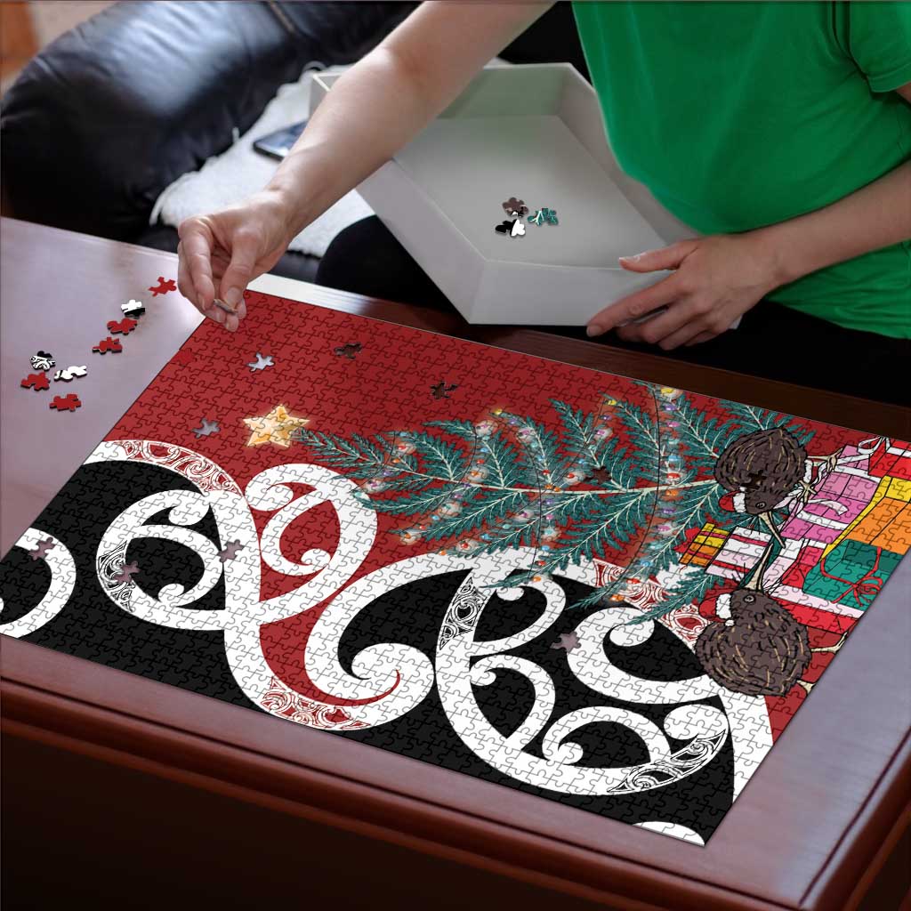 New Zealand Silver Fern Christmas Tree Puzzle Meri Kirihimete - Polynesian Pride