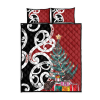 New Zealand Silver Fern Christmas Tree Quilt Bed Set Meri Kirihimete - Polynesian Pride