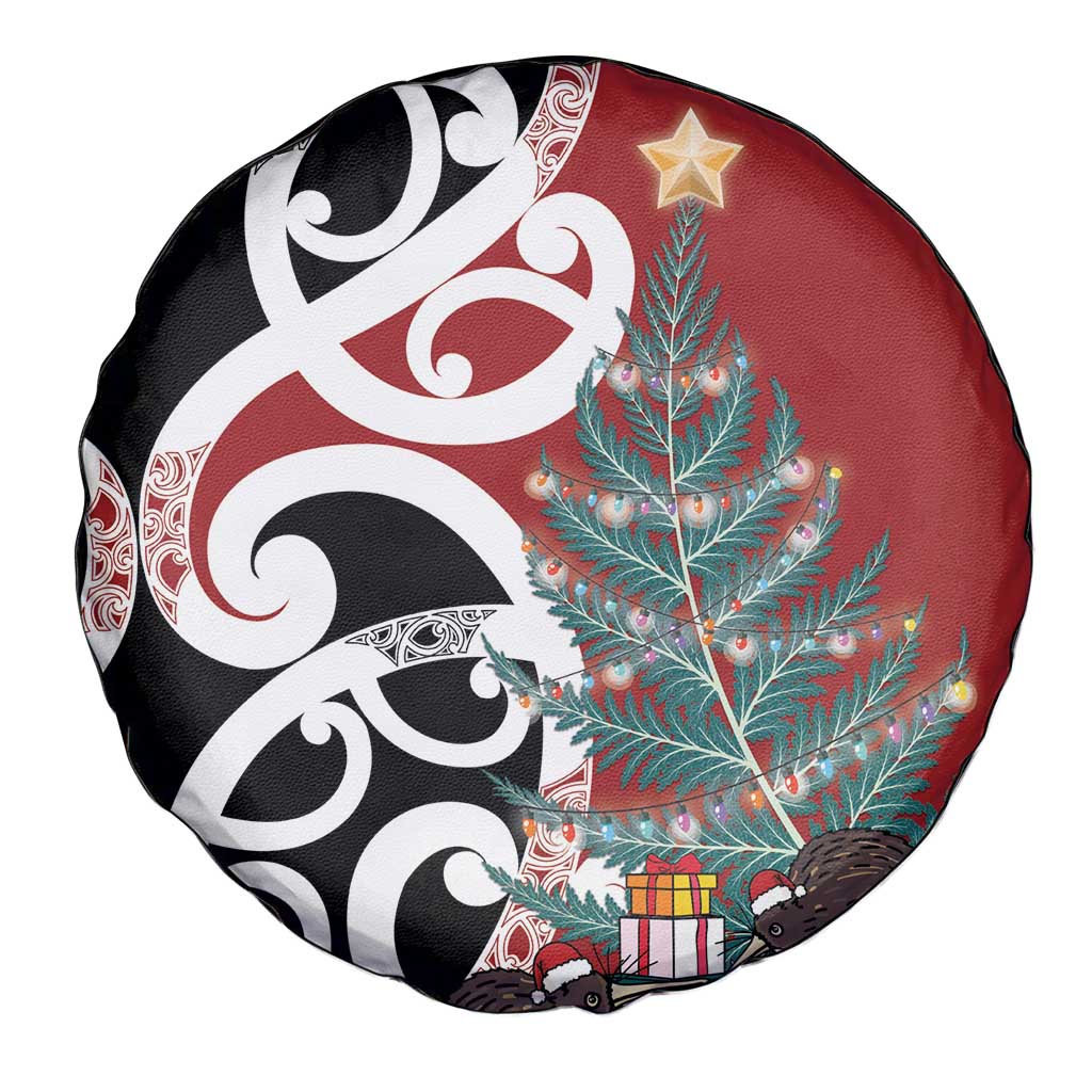 New Zealand Silver Fern Christmas Tree Spare Tire Cover Meri Kirihimete - Polynesian Pride