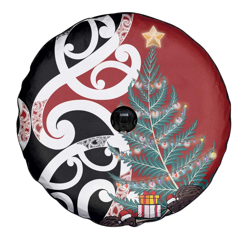 New Zealand Silver Fern Christmas Tree Spare Tire Cover Meri Kirihimete - Polynesian Pride