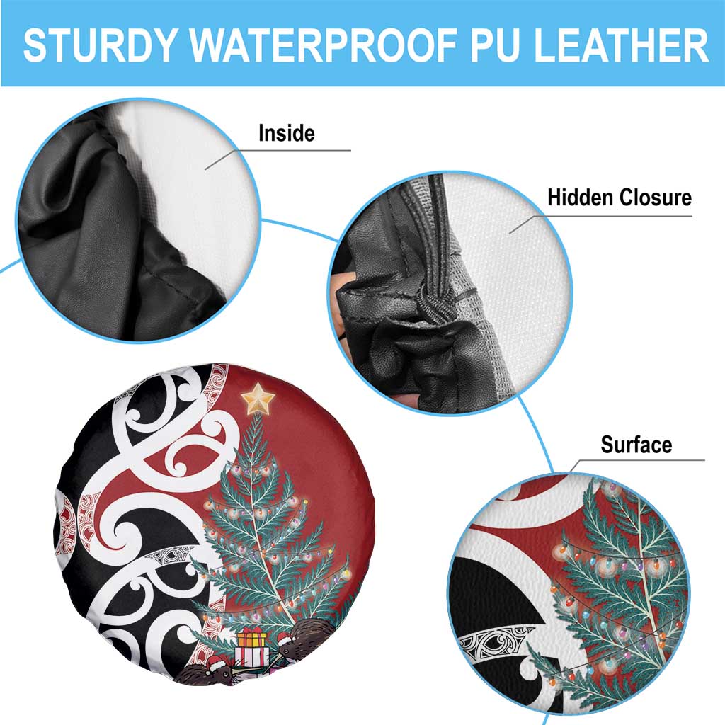 New Zealand Silver Fern Christmas Tree Spare Tire Cover Meri Kirihimete - Polynesian Pride