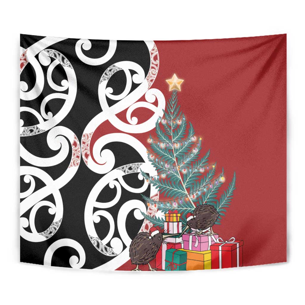 New Zealand Silver Fern Christmas Tree Tapestry Meri Kirihimete - Polynesian Pride