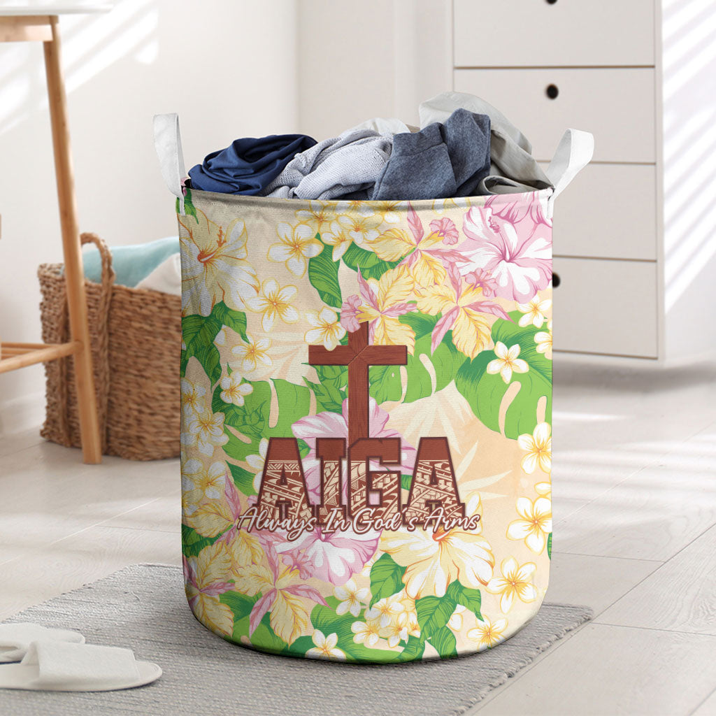 Samoa AIGA Floral Theme Laundry Basket Always In God's Arms LT7 Multicolor - Polynesian Pride