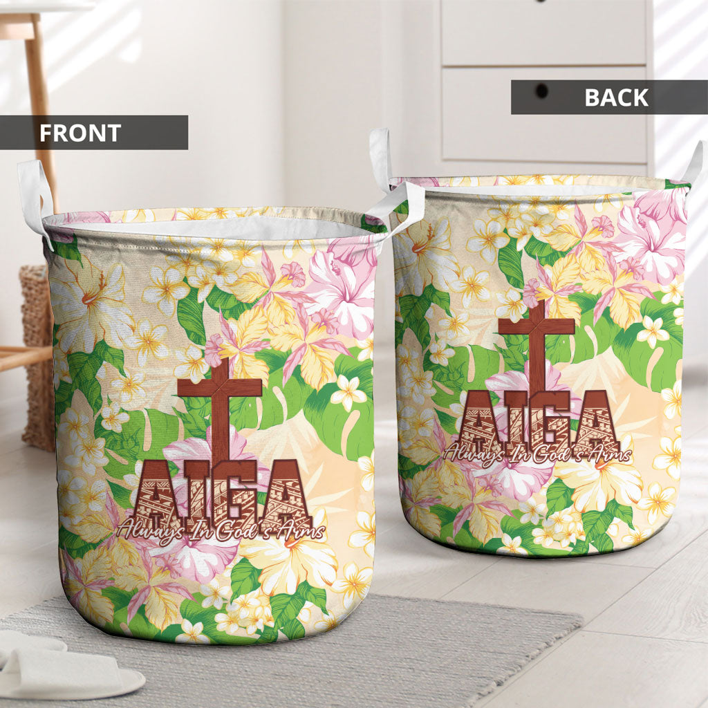 Samoa AIGA Floral Theme Laundry Basket Always In God's Arms LT7 - Polynesian Pride