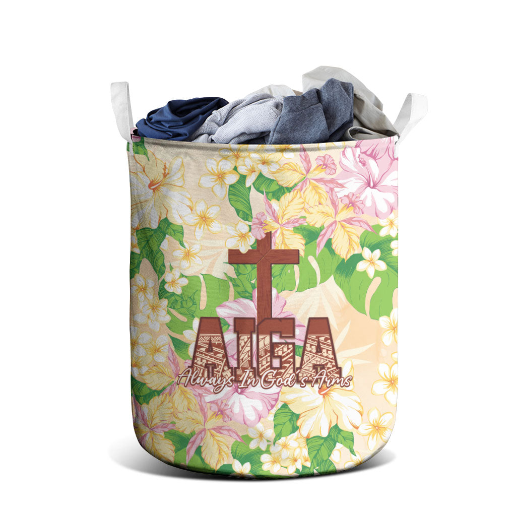 Samoa AIGA Floral Theme Laundry Basket Always In God's Arms LT7 - Polynesian Pride
