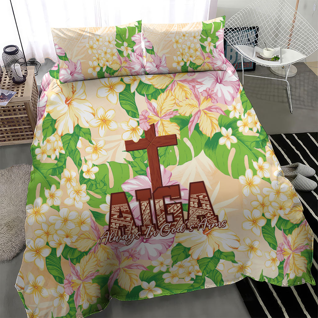 Samoa AIGA Floral Theme Bedding Set Always In God's Arms LT7 - Polynesian Pride