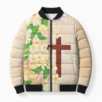 Samoa AIGA Floral Theme Bomber Puffer Jacket Always In God's Arms LT7 Unisex Multicolor - Polynesian Pride