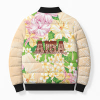 Samoa AIGA Floral Theme Bomber Puffer Jacket Always In God's Arms LT7 - Polynesian Pride