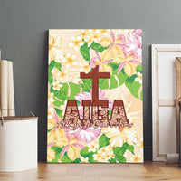 Samoa AIGA Floral Theme Canvas Wall Art Always In God's Arms LT7 - Polynesian Pride