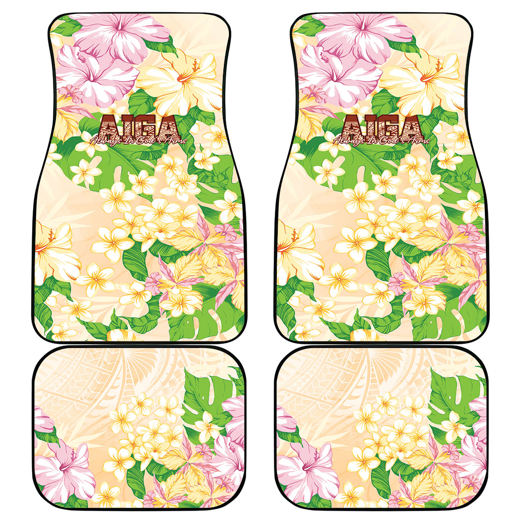Samoa AIGA Floral Theme Car Mats Always In God's Arms LT7 - Polynesian Pride