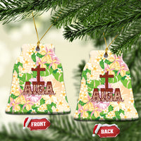 Samoa AIGA Floral Theme Ceramic Ornament Always In God's Arms LT7 Bell Flake Multicolor - Polynesian Pride