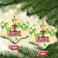 Samoa AIGA Floral Theme Ceramic Ornament Always In God's Arms LT7 Snow Flake Multicolor - Polynesian Pride