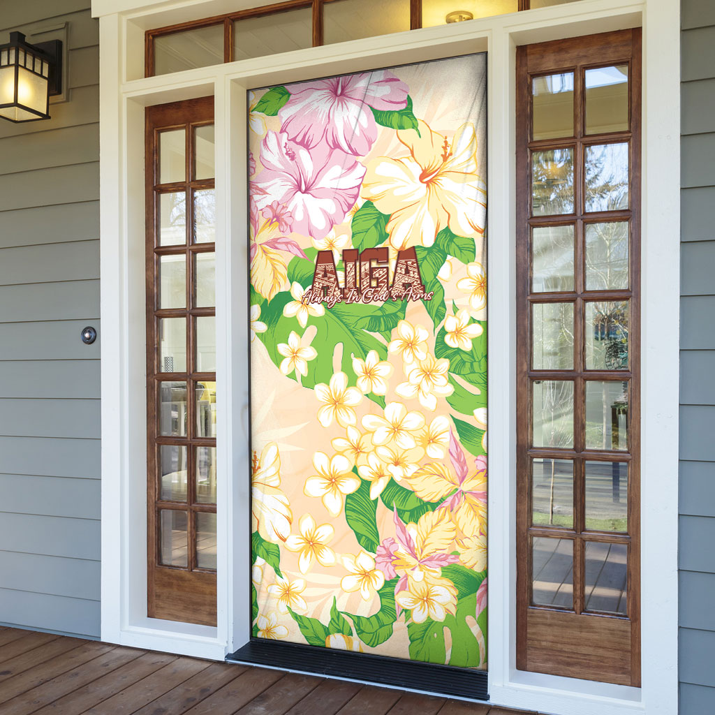 Samoa AIGA Floral Theme Door Cover Always In God's Arms LT7 - Polynesian Pride