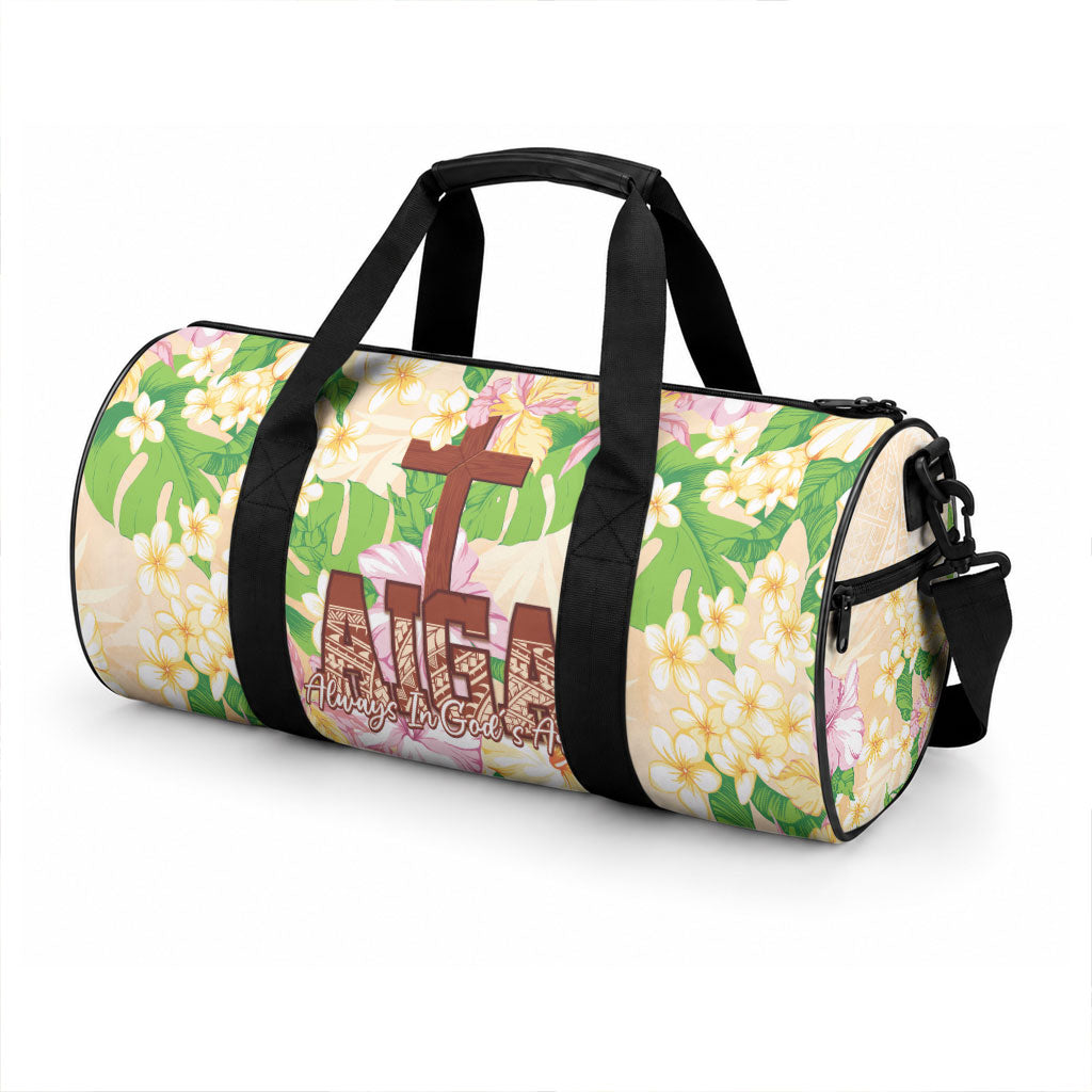 Samoa AIGA Floral Theme Duffle Bag Always In God's Arms LT7 - Polynesian Pride