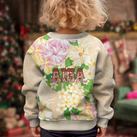 Samoa AIGA Floral Theme Kid Ugly Christmas Sweater Always In God's Arms LT7 - Polynesian Pride