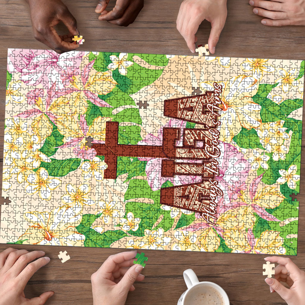 Samoa AIGA Floral Theme Puzzle Always In God's Arms LT7 - Polynesian Pride
