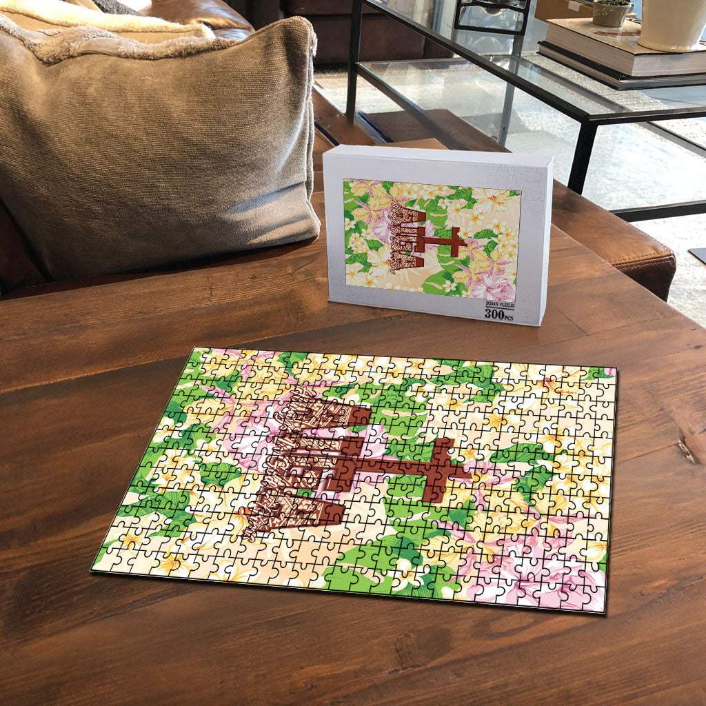 Samoa AIGA Floral Theme Puzzle Always In God's Arms LT7 - Polynesian Pride
