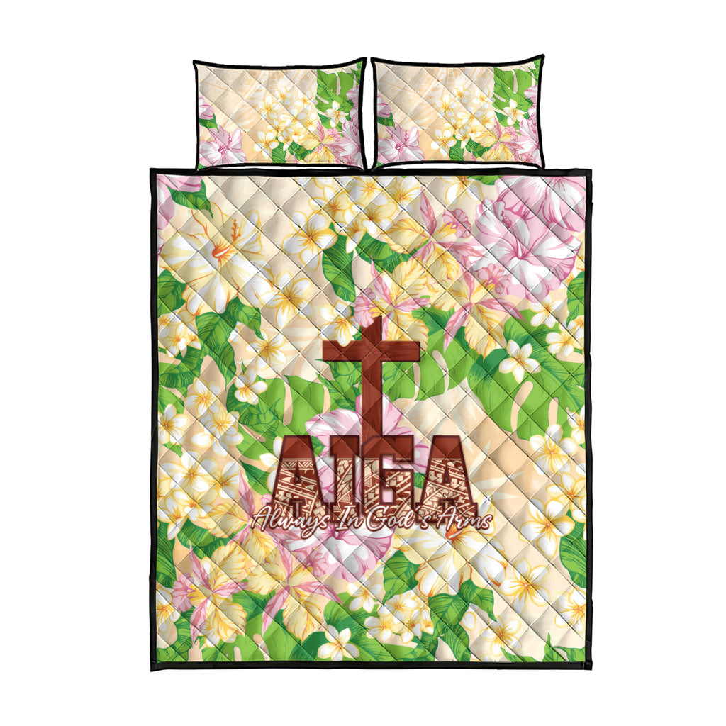 Samoa AIGA Floral Theme Quilt Bed Set Always In God's Arms LT7 - Polynesian Pride