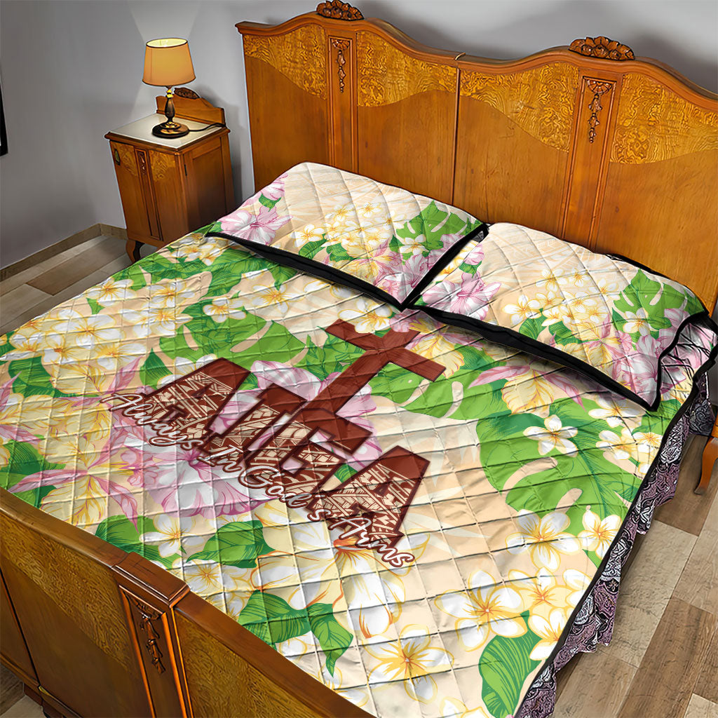Samoa AIGA Floral Theme Quilt Bed Set Always In God's Arms LT7 - Polynesian Pride