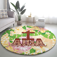 Samoa AIGA Floral Theme Round Carpet Always In God's Arms LT7 - Polynesian Pride
