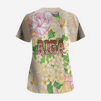 Samoa AIGA Floral Theme Scrub Top Always In God's Arms LT7 - Polynesian Pride