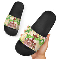 Samoa AIGA Floral Theme Slide Sandals Always In God's Arms LT7 - Polynesian Pride