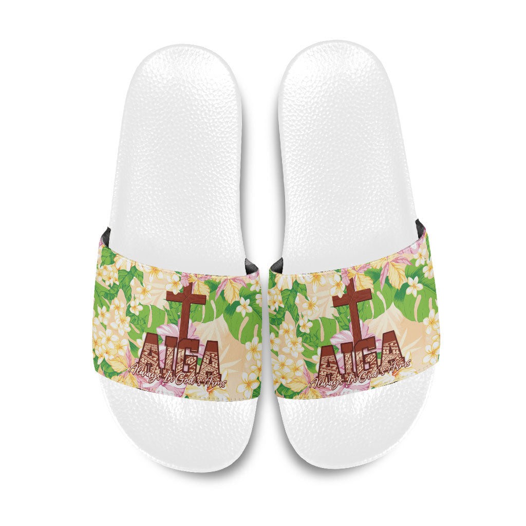 Samoa AIGA Floral Theme Slide Sandals Always In God's Arms LT7 Multicolor - Polynesian Pride