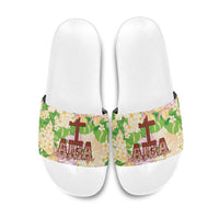 Samoa AIGA Floral Theme Slide Sandals Always In God's Arms LT7 Multicolor - Polynesian Pride