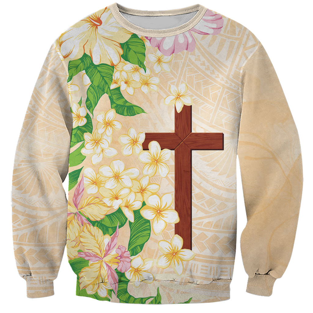 Samoa AIGA Floral Theme Sweatshirt Always In God's Arms LT7 Unisex Multicolor - Polynesian Pride