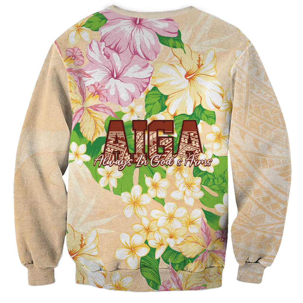 Samoa AIGA Floral Theme Sweatshirt Always In God's Arms LT7 - Polynesian Pride