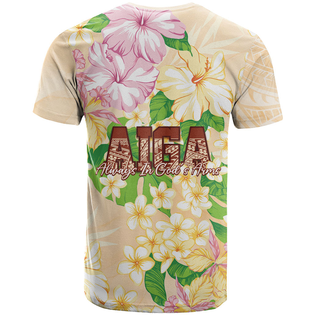 Samoa AIGA Floral Theme T Shirt Always In God's Arms LT7 - Polynesian Pride