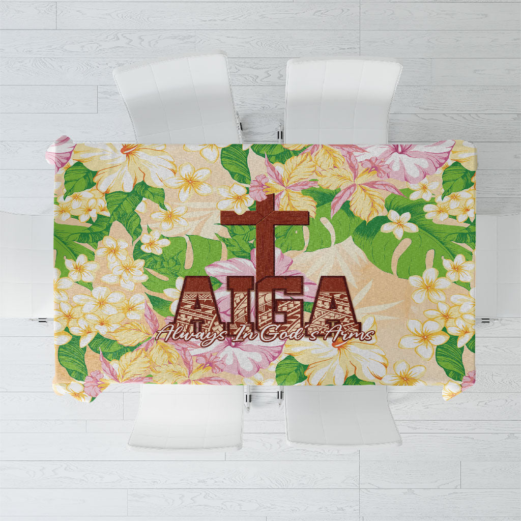 Samoa AIGA Floral Theme Tablecloth Always In God's Arms LT7 Multicolor - Polynesian Pride