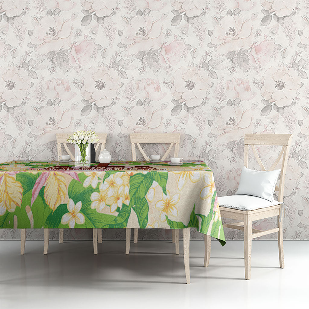 Samoa AIGA Floral Theme Tablecloth Always In God's Arms LT7 - Polynesian Pride