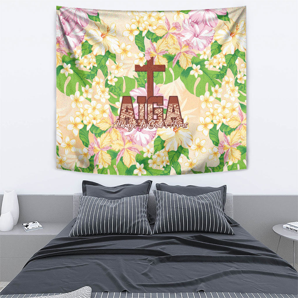 Samoa AIGA Floral Theme Tapestry Always In God's Arms LT7 - Polynesian Pride