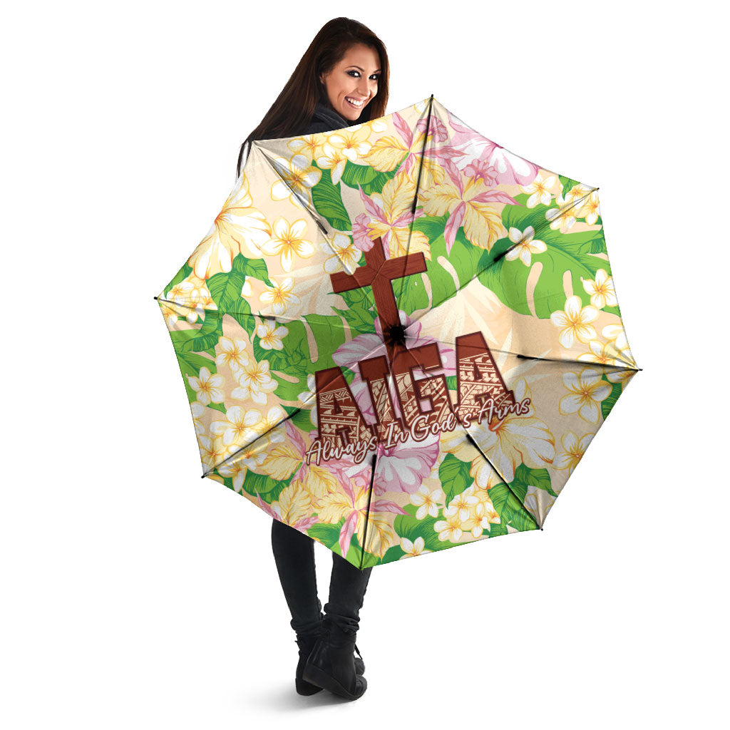 Samoa AIGA Floral Theme Umbrella Always In God's Arms LT7 - Polynesian Pride