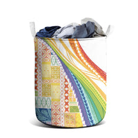 Pasifika Samoa Siapo Malu Tattoo Inspired Laundry Basket Fa'afafine Rainbow Theme LT7 - Polynesian Pride