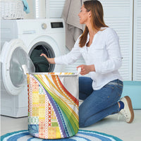 Pasifika Samoa Siapo Malu Tattoo Inspired Laundry Basket Fa'afafine Rainbow Theme LT7 - Polynesian Pride