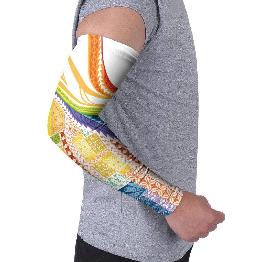 Pasifika Samoa Siapo Malu Tattoo Inspired Arm Sleeves Fa'afafine Rainbow Theme LT7 - Polynesian Pride