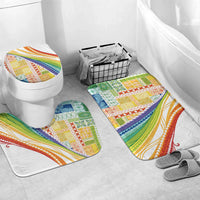 Pasifika Samoa Siapo Malu Tattoo Inspired Bathroom Set Fa'afafine Rainbow Theme LT7 Mat Set Only (3 pcs) One Size Multicolor - Polynesian Pride