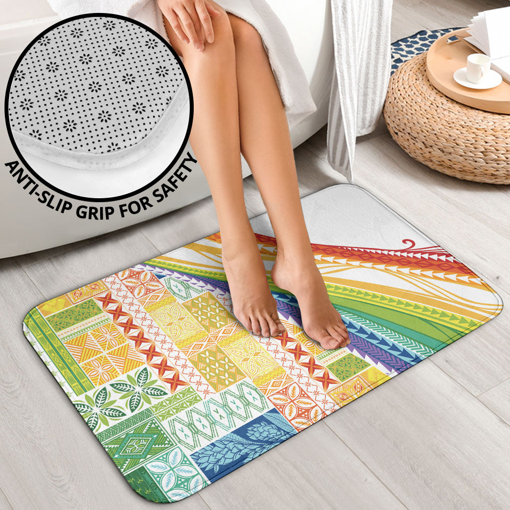 Pasifika Samoa Siapo Malu Tattoo Inspired Bathroom Set Fa'afafine Rainbow Theme LT7 - Polynesian Pride