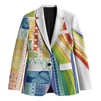 Pasifika Samoa Siapo Malu Tattoo Inspired Blazer Fa'afafine Rainbow Theme LT7 Unisex Multicolor - Polynesian Pride