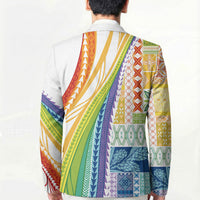 Pasifika Samoa Siapo Malu Tattoo Inspired Blazer Fa'afafine Rainbow Theme LT7 - Polynesian Pride