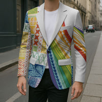 Pasifika Samoa Siapo Malu Tattoo Inspired Blazer Fa'afafine Rainbow Theme LT7 - Polynesian Pride