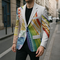 Pasifika Samoa Siapo Malu Tattoo Inspired Blazer Fa'afafine Rainbow Theme LT7 - Polynesian Pride