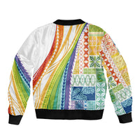 Pasifika Samoa Siapo Malu Tattoo Inspired Bomber Jacket Fa'afafine Rainbow Theme LT7 - Polynesian Pride