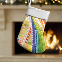 Pasifika Samoa Siapo Malu Tattoo Inspired Christmas Stocking Fa'afafine Rainbow Theme LT7 Set of 2 Multicolor - Polynesian Pride